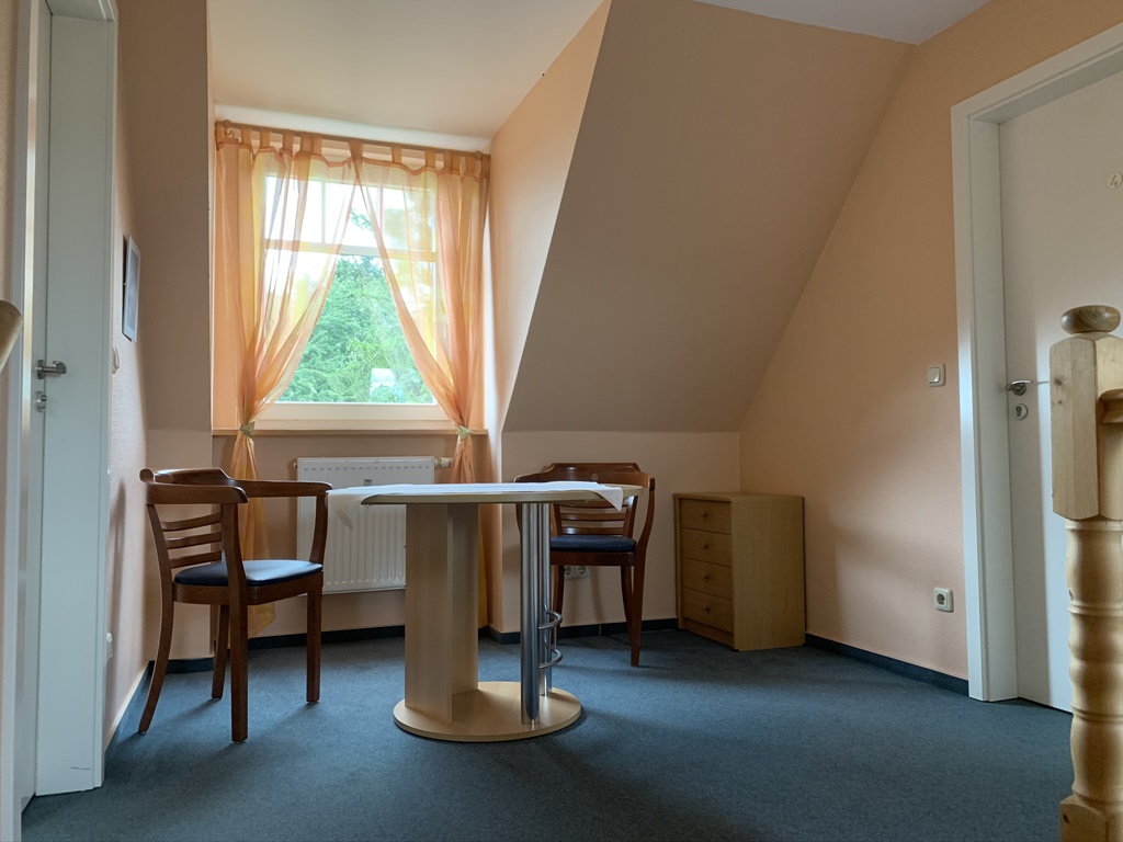 Doppelzimmer unter dem Dach mit zwei Fenstern